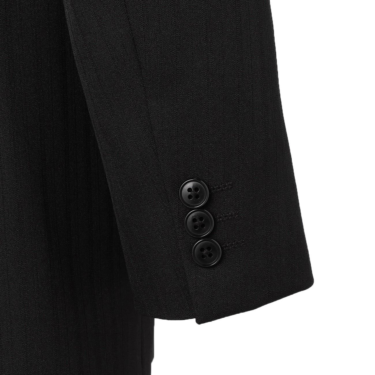 2-Pants Washable Shadow Stripe Suit - Black - Image 5