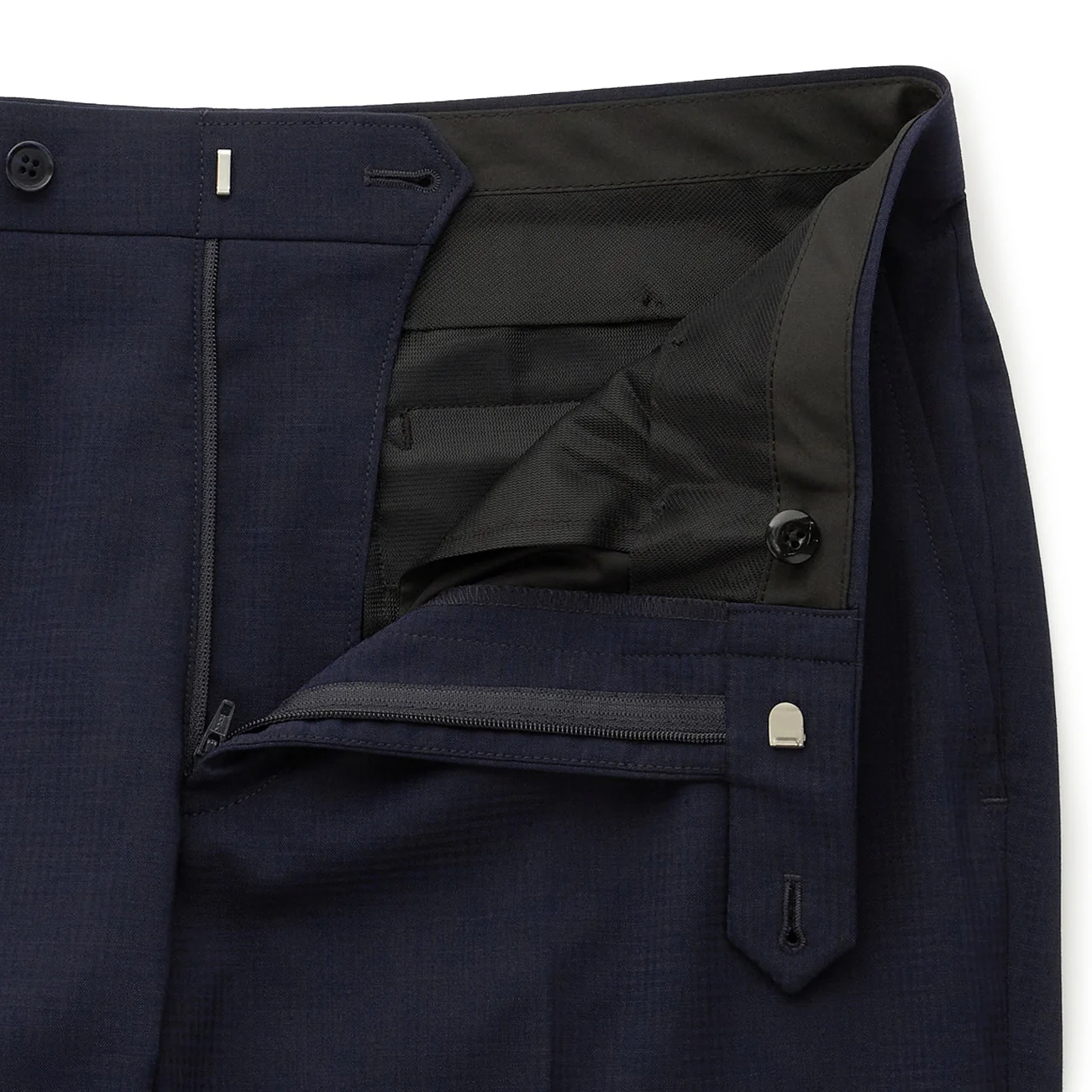 SUPER Aircool Washable Slim Fit Shadow Check 2-Pant Suit - Navy - Image 11