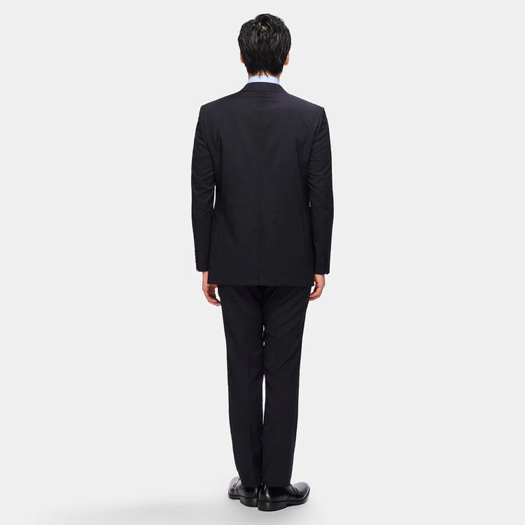 SUPER Aircool Washable Shadow Stripe Slim Fit 2-Pant Suit - Black - Image 5