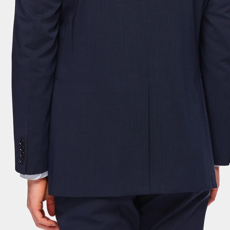 SUPER Aircool Washable Pinhead Slim Fit 2-Pant Suit - Navy - Image 7