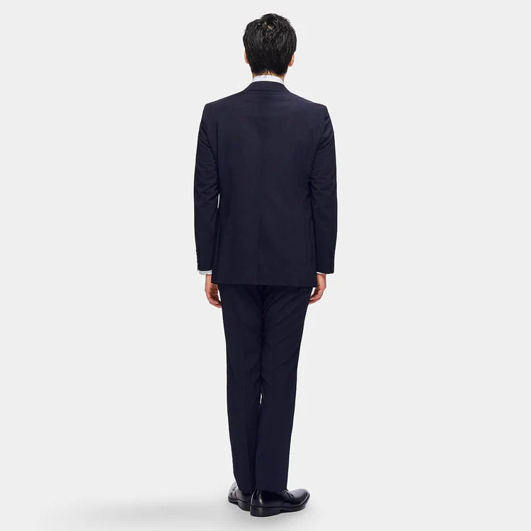 SUPER Aircool Washable Solid Slim Fit 2-Pant Suit - Navy - Image 5