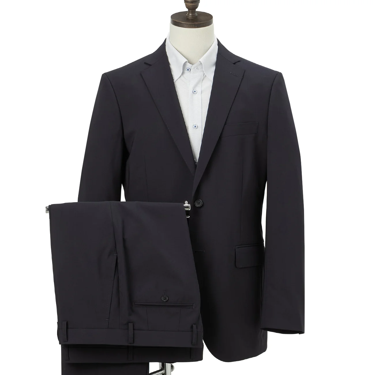 SUPER Aircool Washable Solid Slim Fit 2-Pant Suit - Navy - Image 8