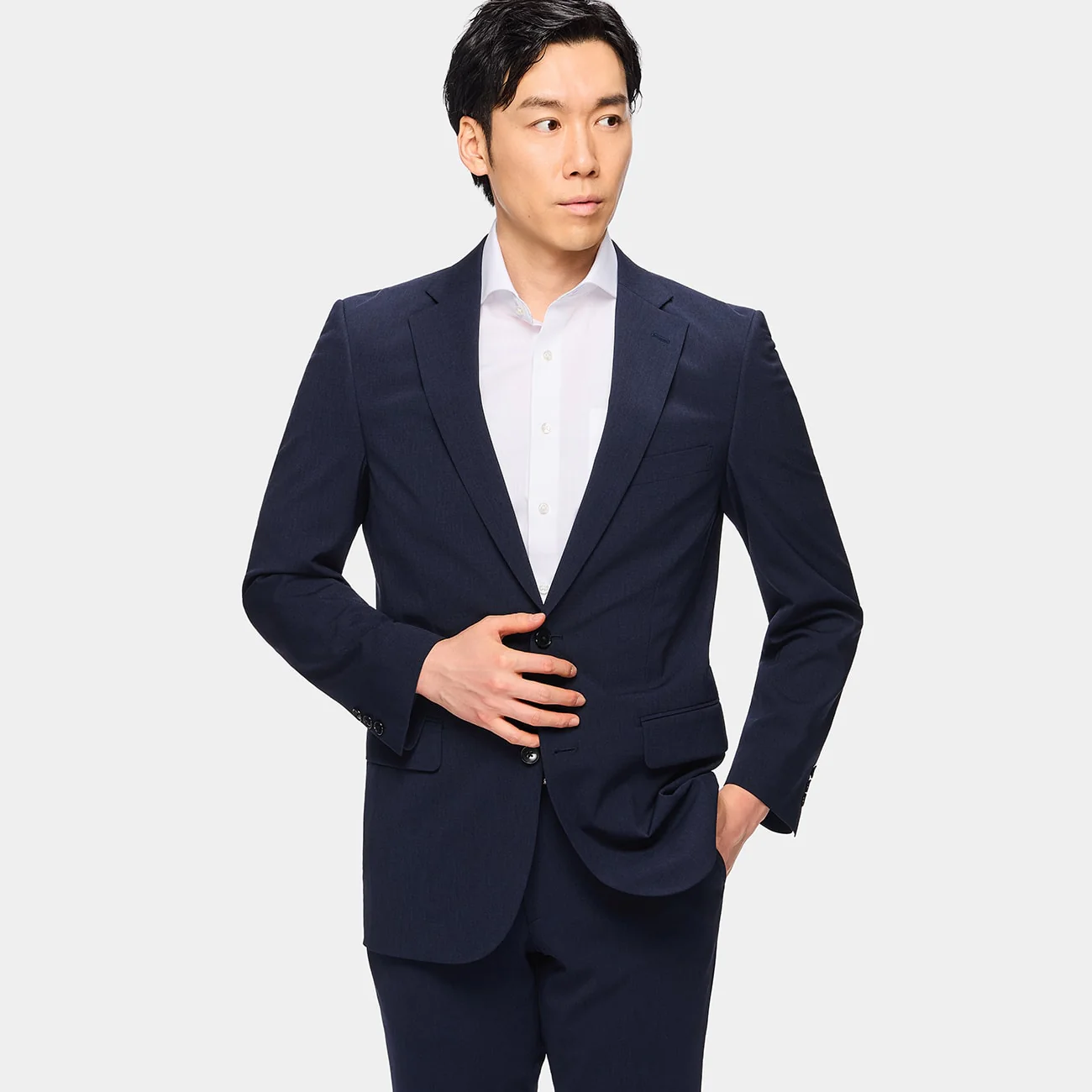 Aircool Washable 2-Pant Slim Fit Suit - Navy - Image 2