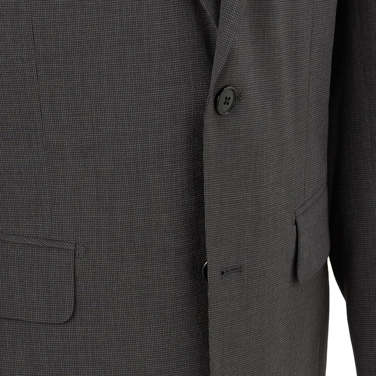 Aircool Washable 2-Pant Houndstooth Slim Fit Suit - Gray - Image 11