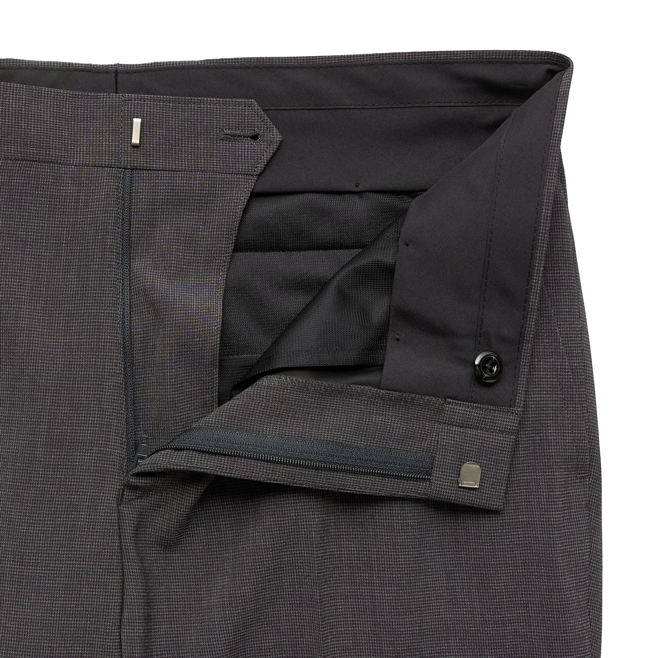 Aircool Washable 2-Pant Houndstooth Slim Fit Suit - Gray - Image 18