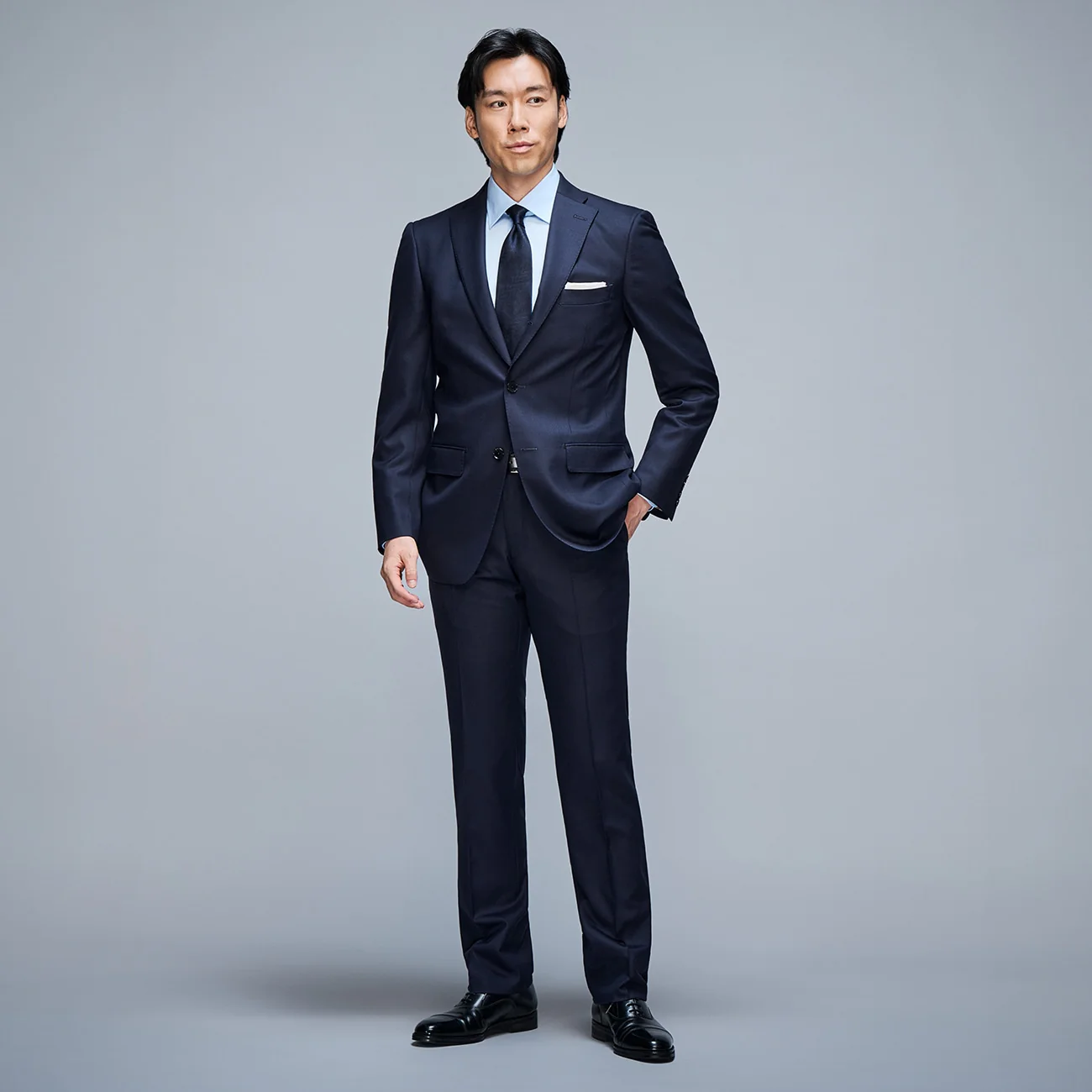 Golden Prestige Line Houndstooth Suit - Navy - Image 2