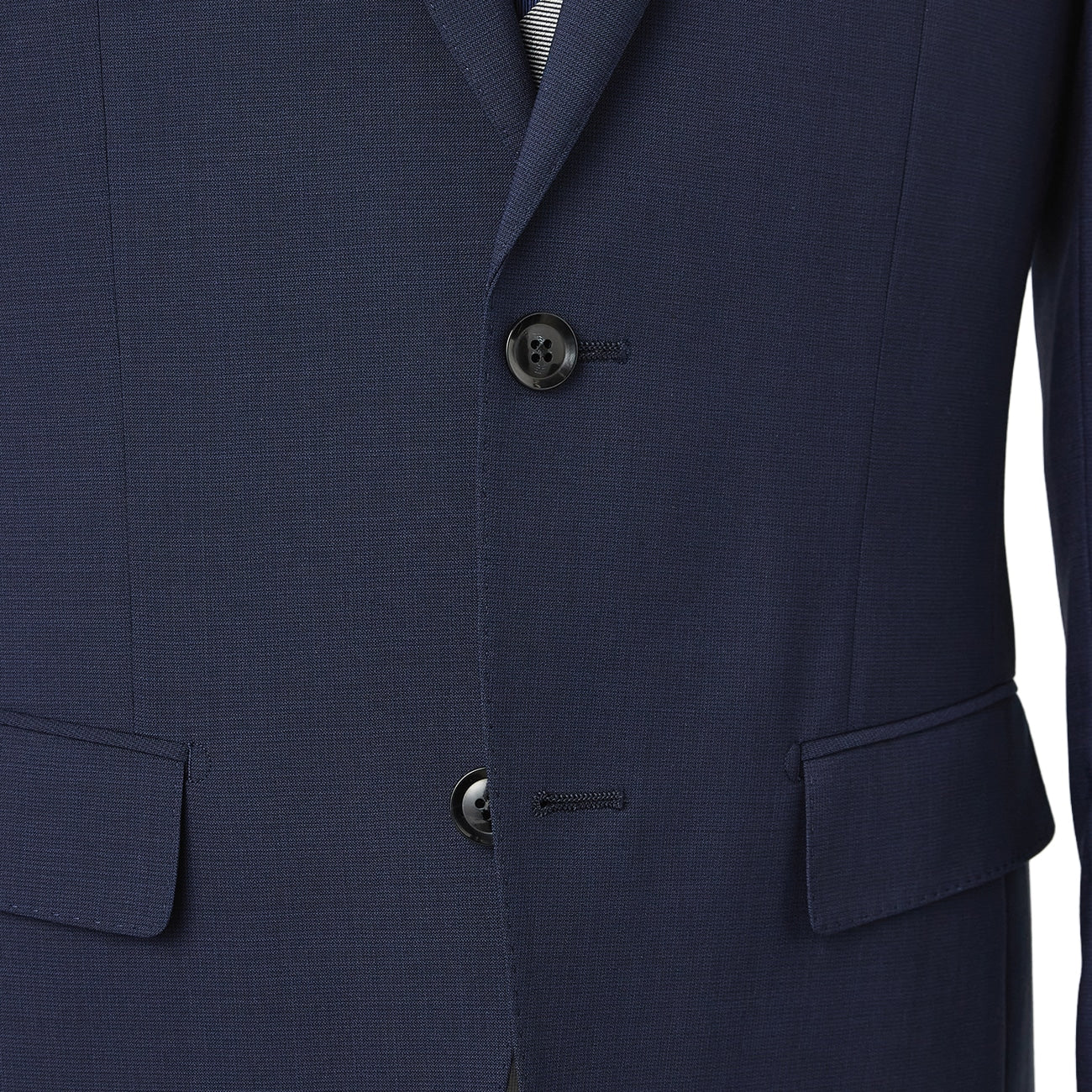SUPER Aircool Washable Slim Fit Patterned Suit - Navy - Image 10