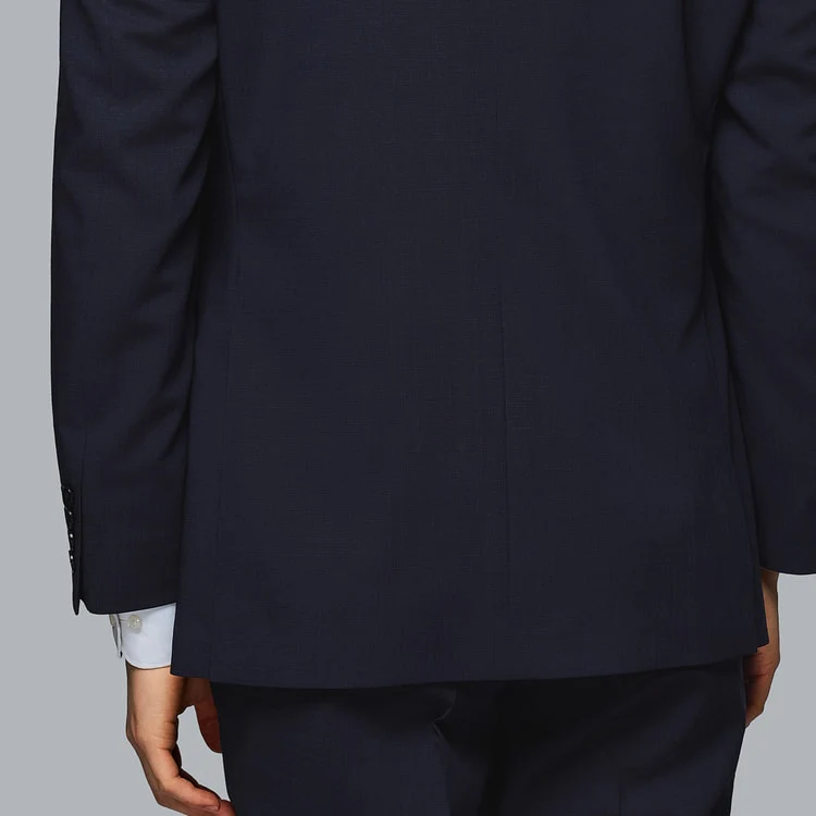 SUPER Aircool Washable Slim Fit Patterned Suit - Navy - Image 6