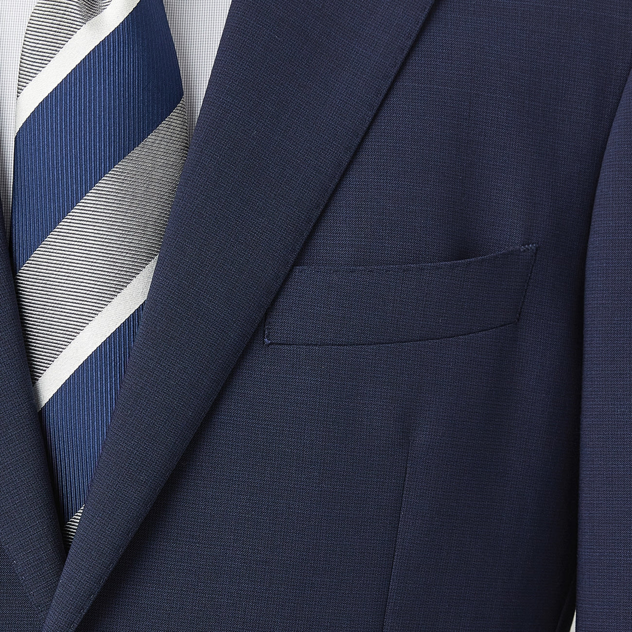 SUPER Aircool Washable Slim Fit Patterned Suit - Navy - Image 9