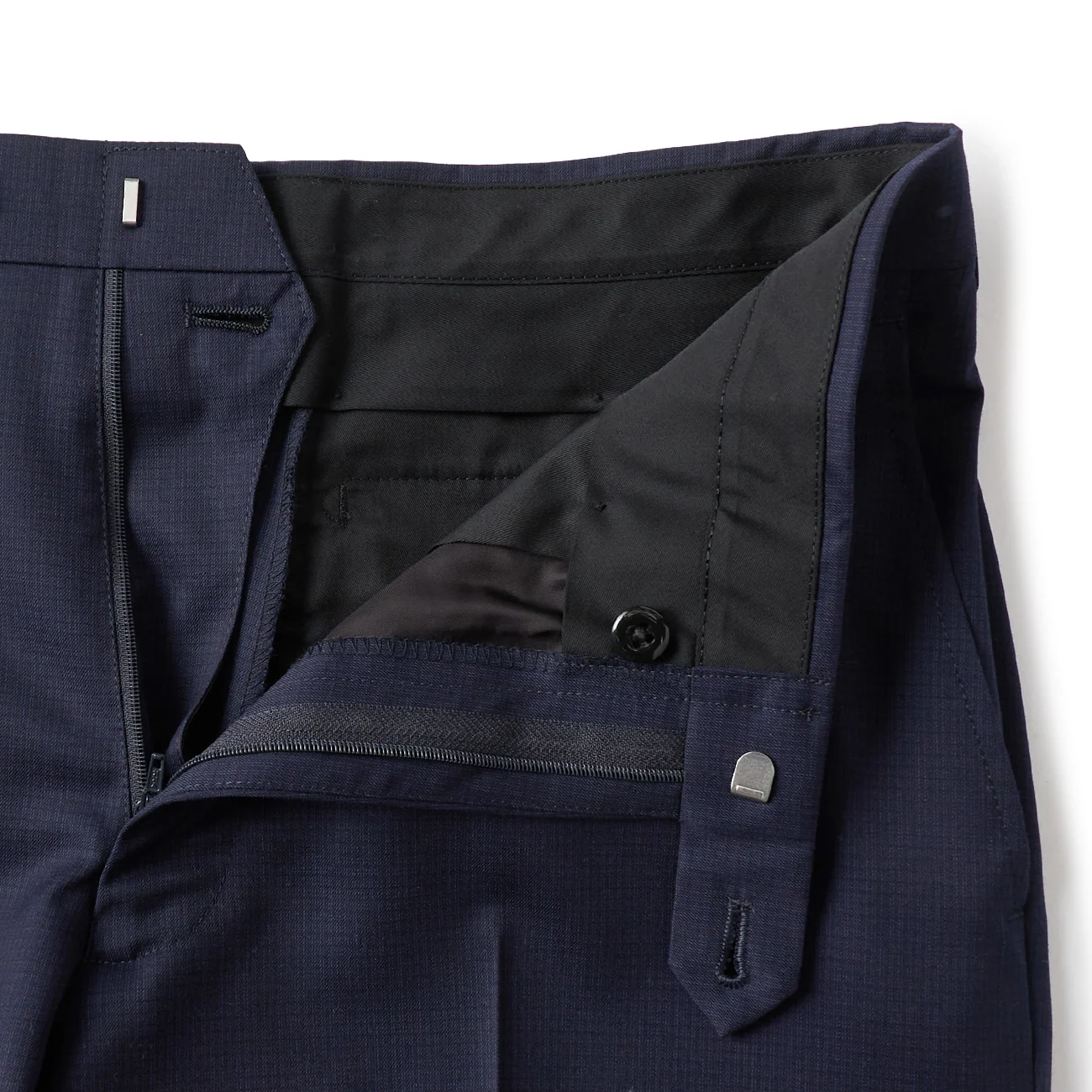 Golden Prestige Line Micro Check Slim Fit Suit - Navy - Image 11