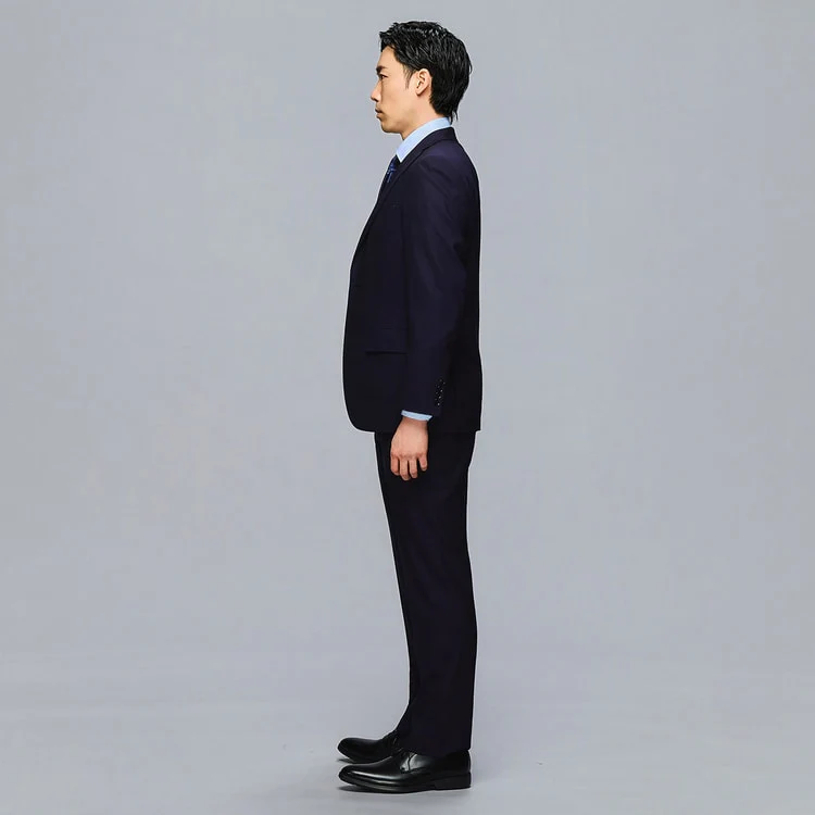 Golden Prestige Line Slim Fit Suit - Navy - Image 3