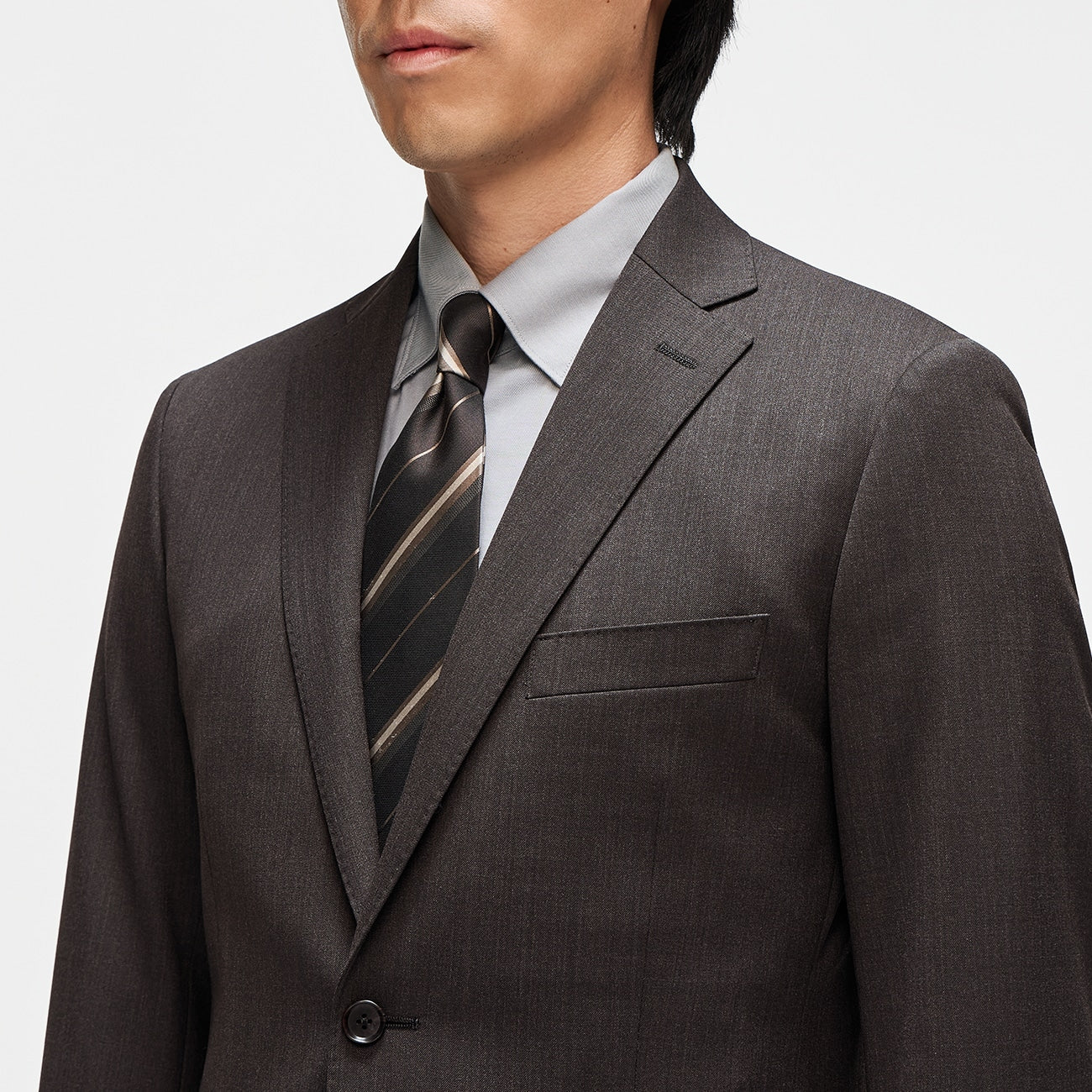 Washable Slim Fit Suit - Brown - Image 5