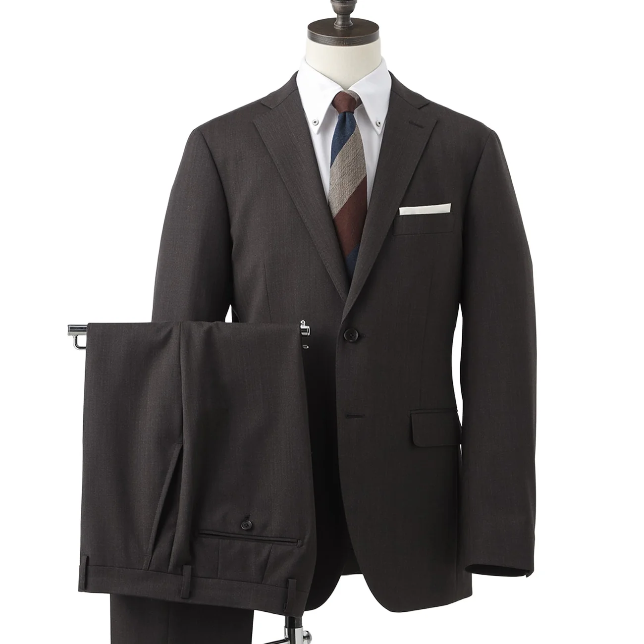 Washable Slim Fit Suit - Brown - Image 7