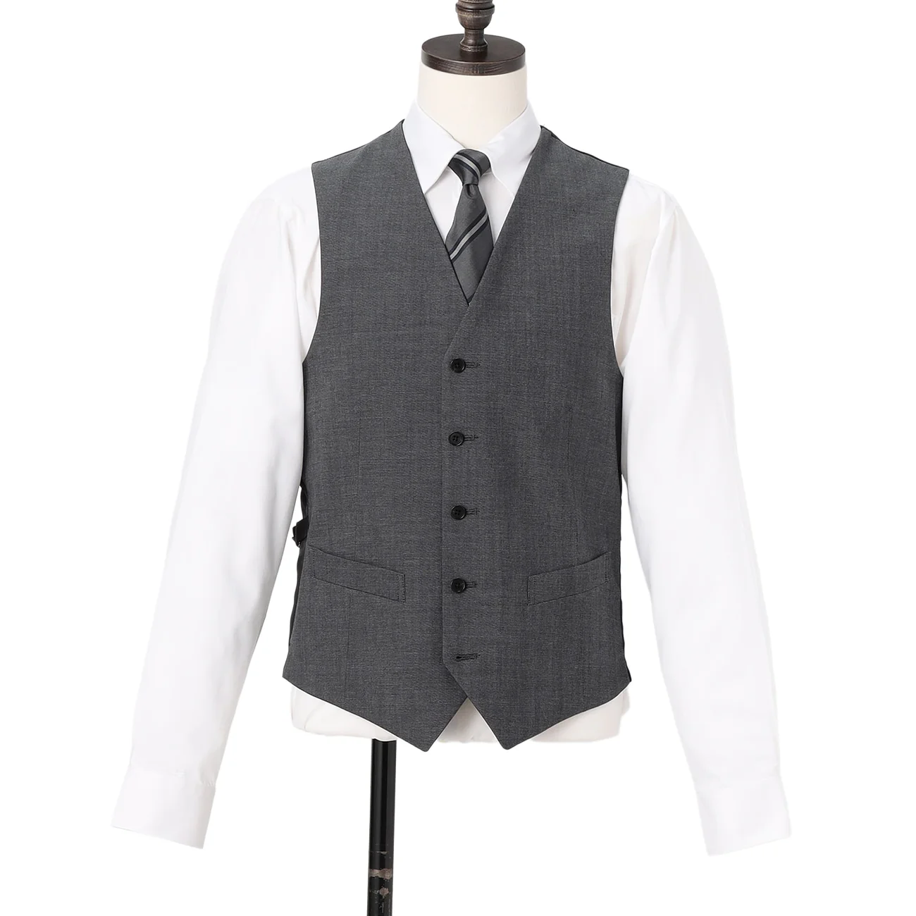 Washable Pinhead 3-piece Suit - Gray - Image 4