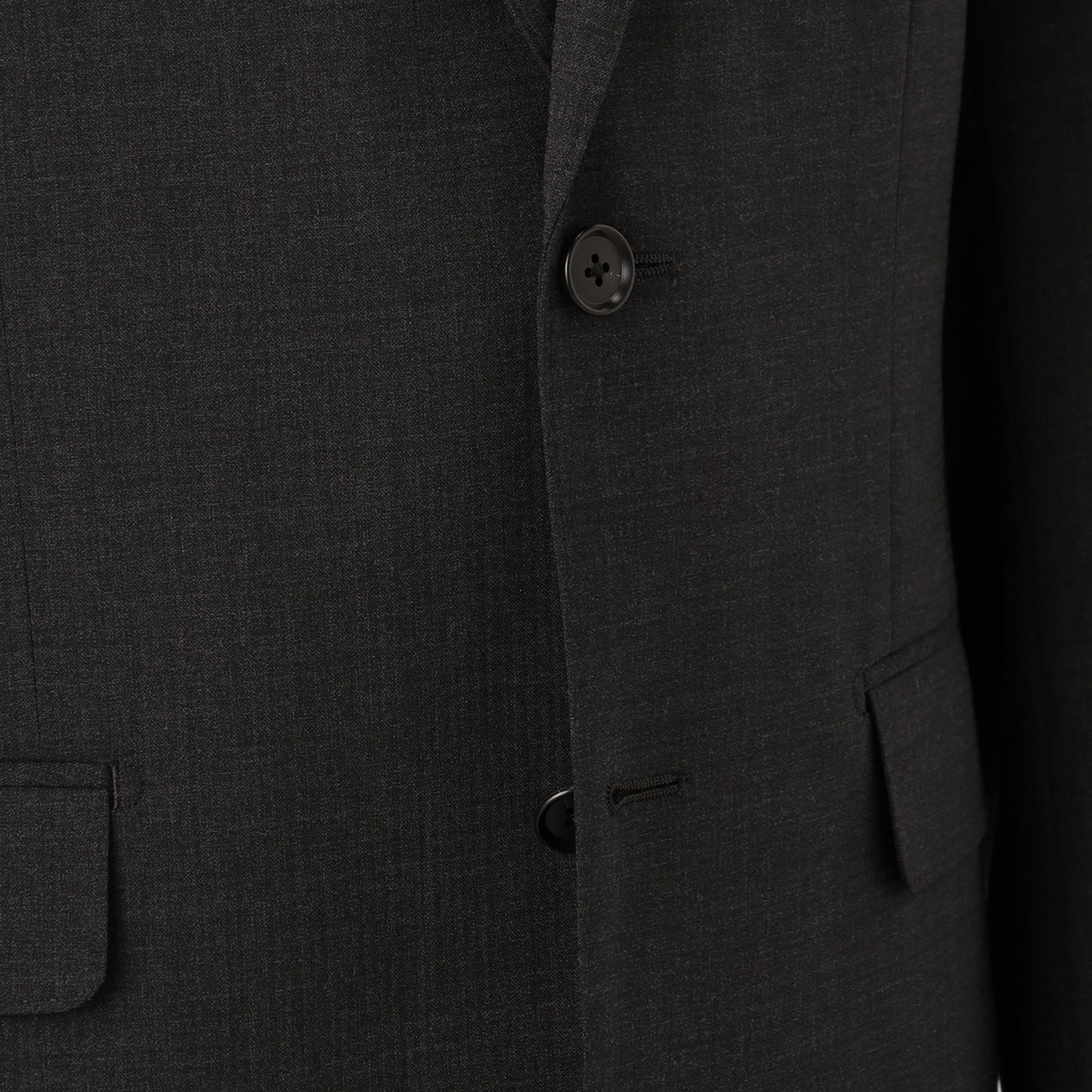 SUPER Aircool Washable Slim Fit Check 2-Pant Suit - Charcoal Gray - Image 5