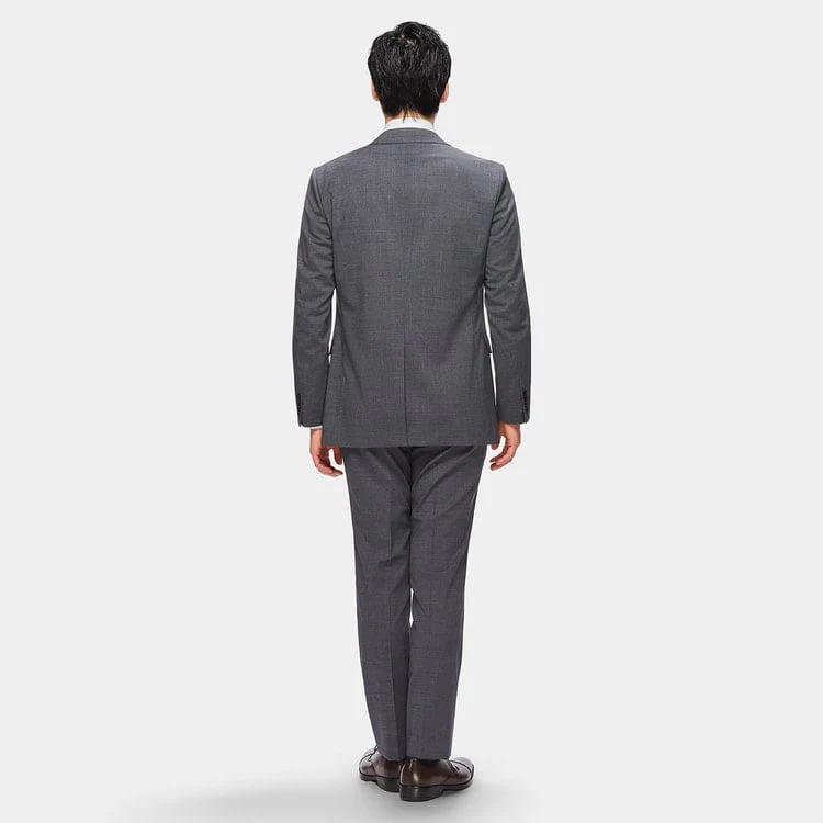 SUPER Aircool Washable Slim Fit Shadow Stripe 2-Pant Suit - Gray - Image 5