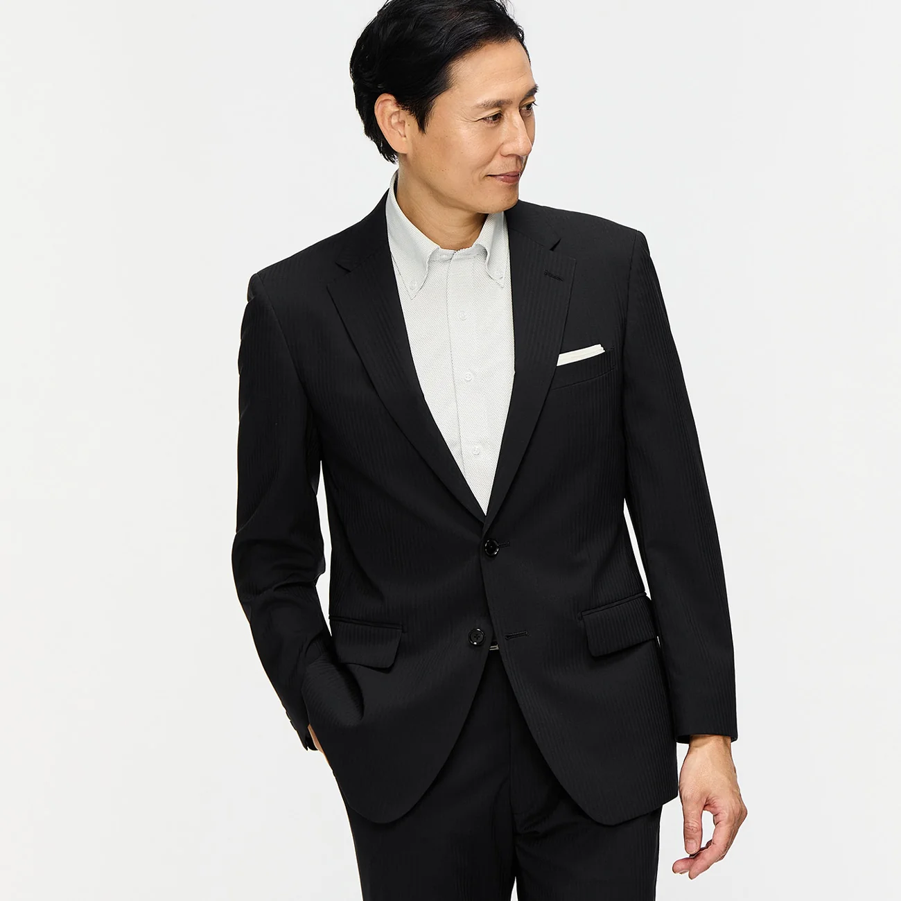SUPER Aircool Washable Shadow Stripe 2-Pant Suit - Black - Image 2