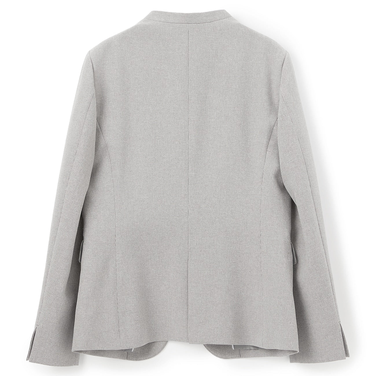 Stretch Melange Collarless Jacket - Light Gray - Image 13