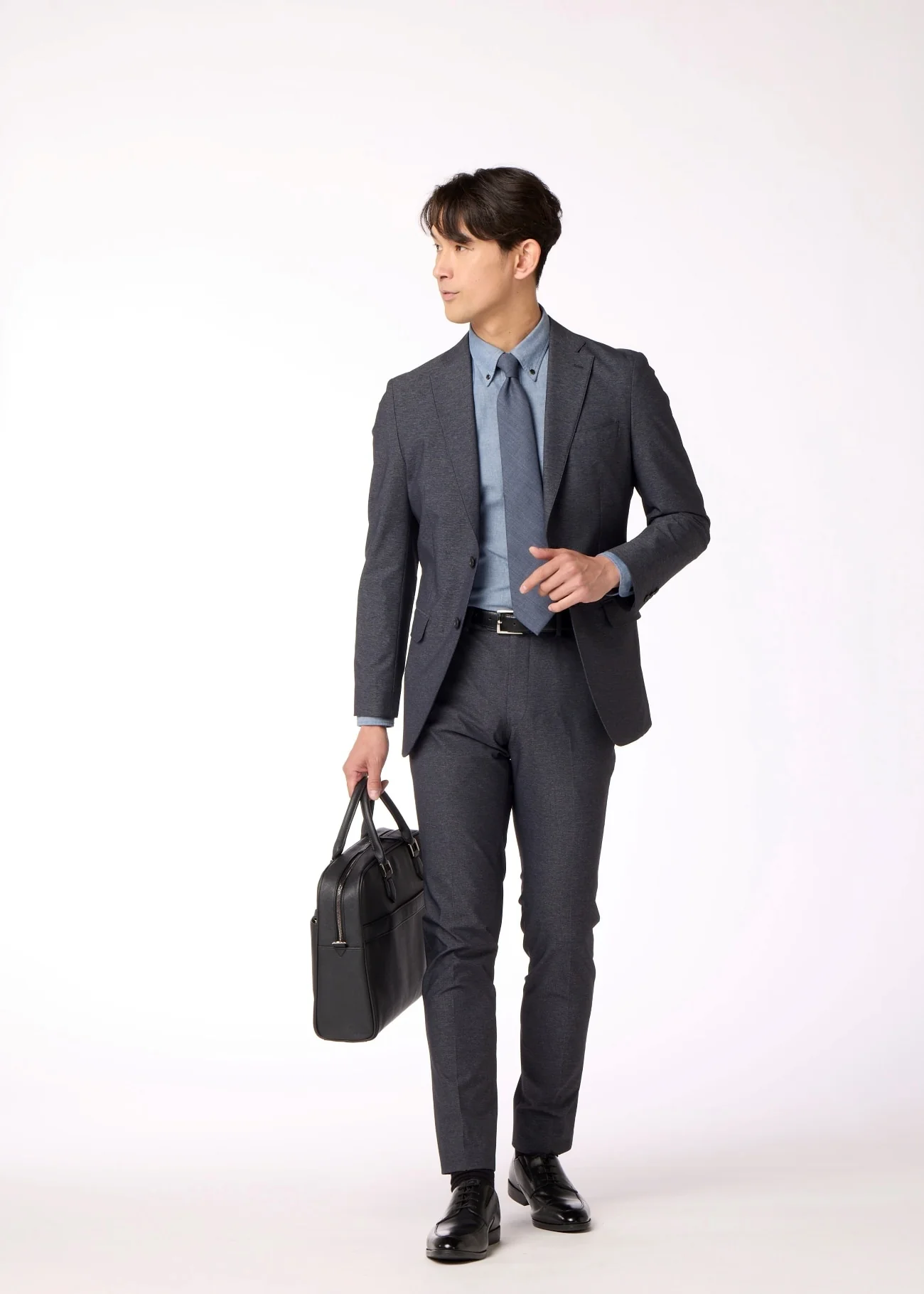 Washable Super Stretch Denim-Like Suit Jacket - Navy - Image 2