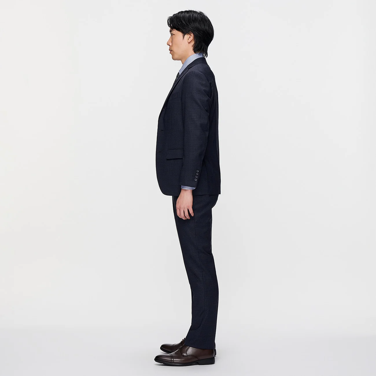 REDA Super Stretch Glen-plaid Jacket - Navy - Image 4