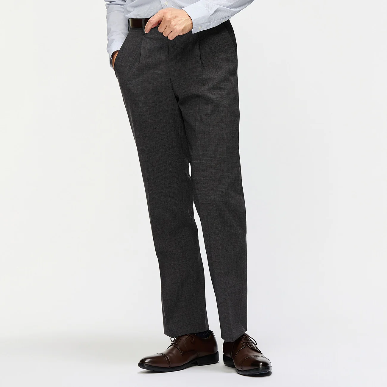 SUPER Aircool Non-Iron Stretch Houndstooth Single-Pleated Pants - Image 14