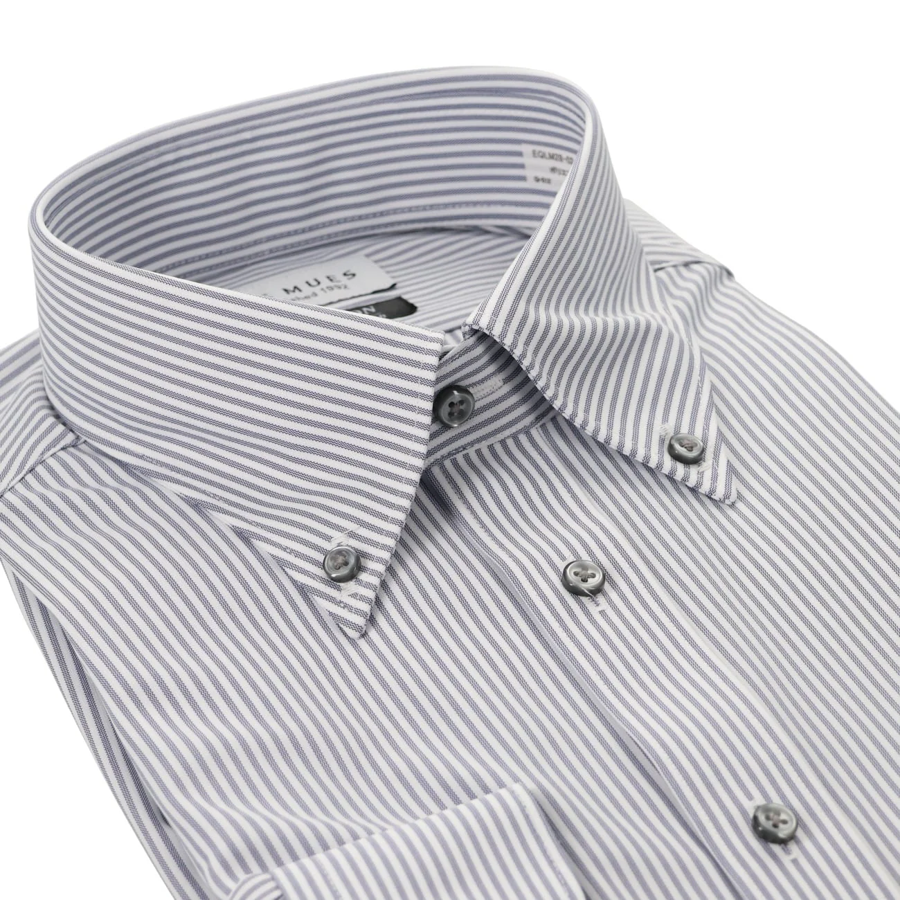 Non-Iron Super Stretch Stripe Button-Down Shirt - Gray - Image 3