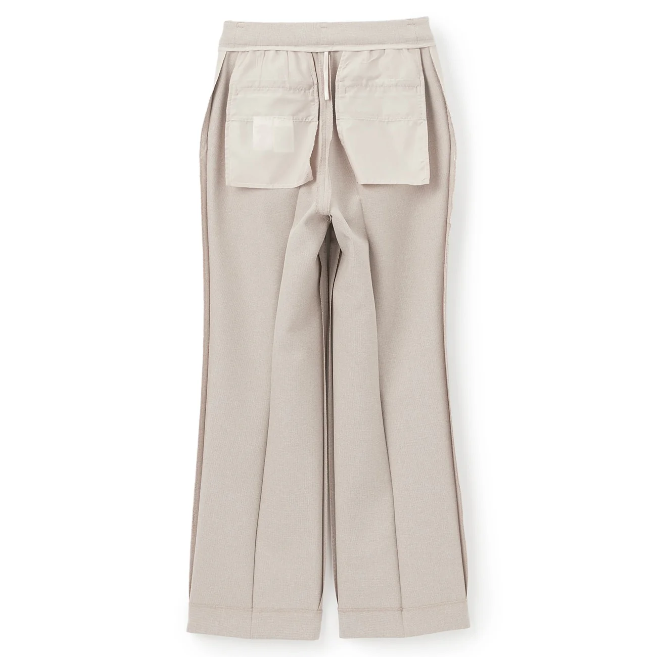 Stretch Melange Flare Pants - Beige - Image 9