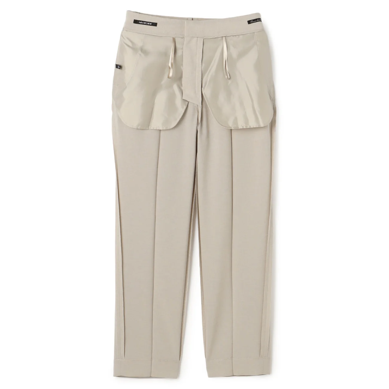 Washable Stretch Linen-Like Straight Pants - Beige - Image 12