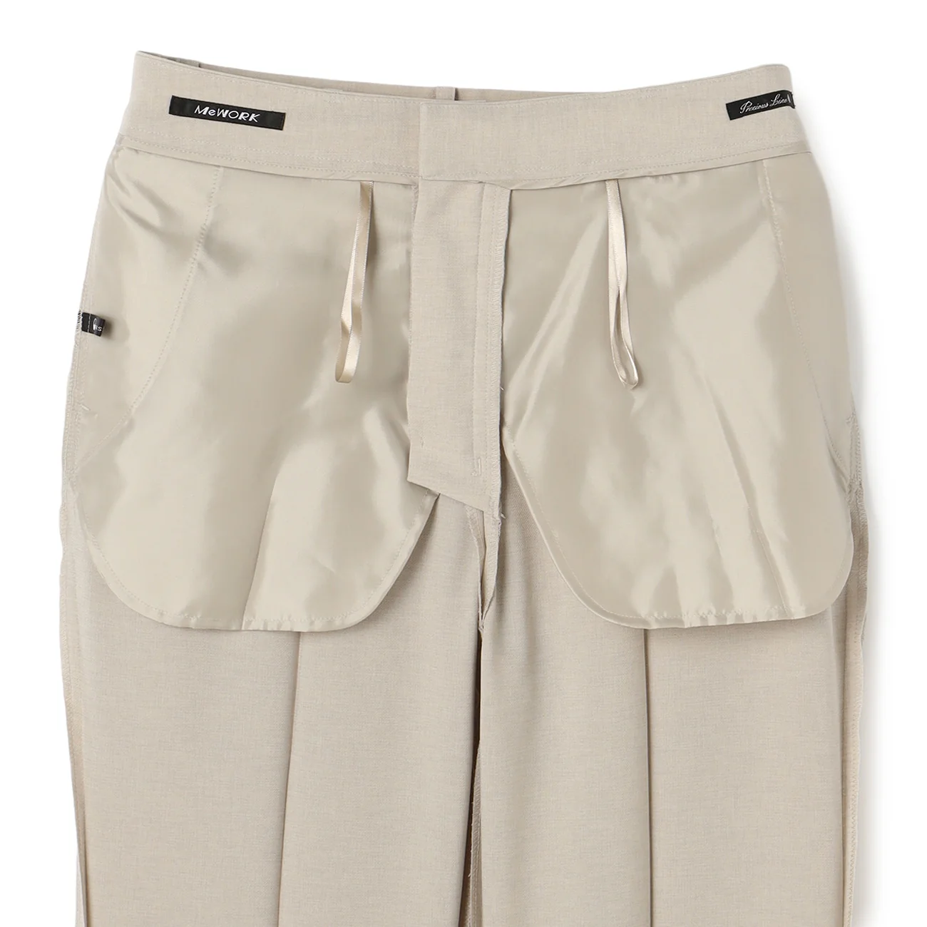 Washable Stretch Linen-Like Straight Pants - Beige - Image 14