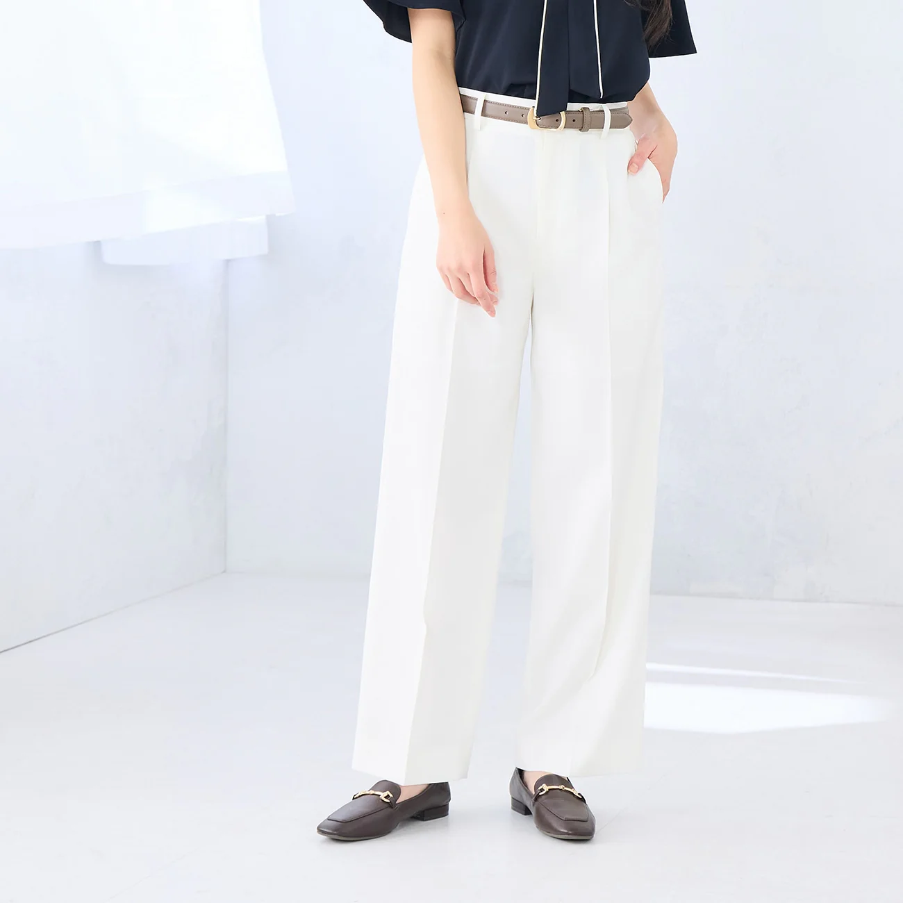 BALLERINA Heat Block Wide Pants - White