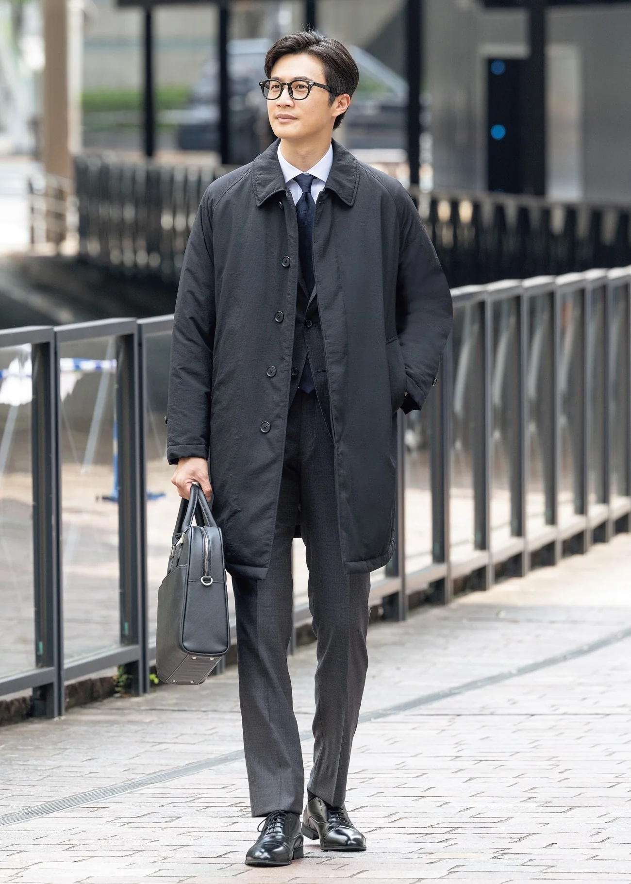 Water-Repellent Padded Balmacaan Coat - Image 2
