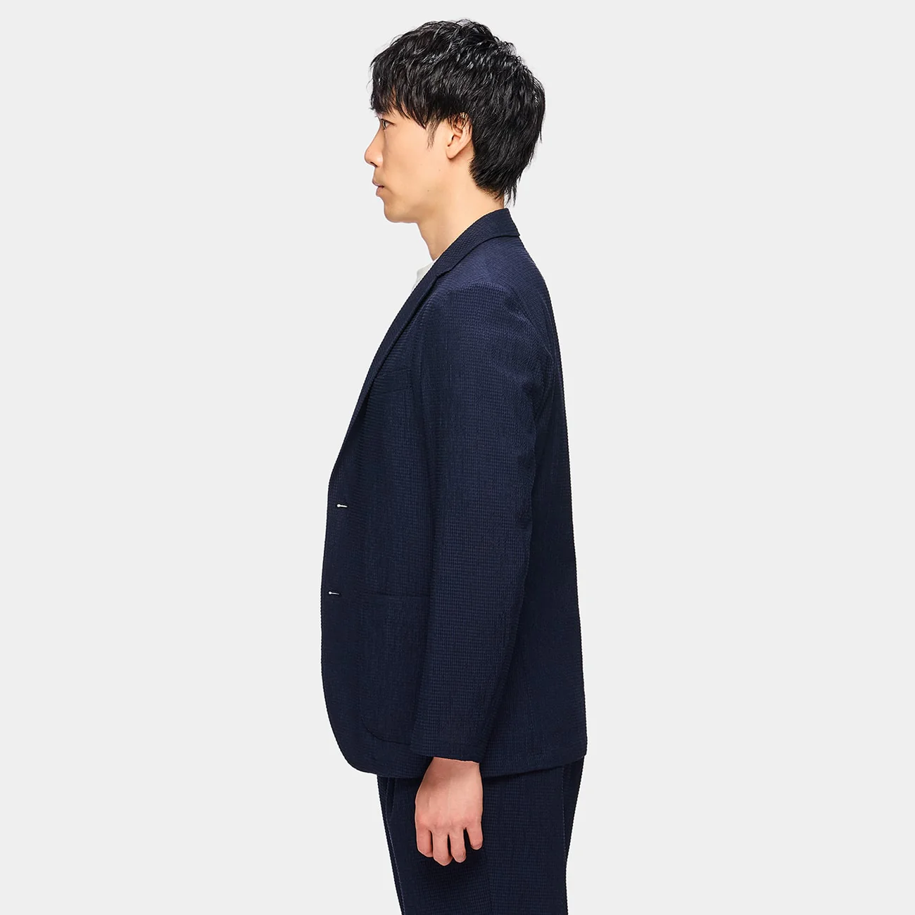 Pajama SUITS SUPER Aircool Tricot Seersucker Jacket - Navy - Image 3