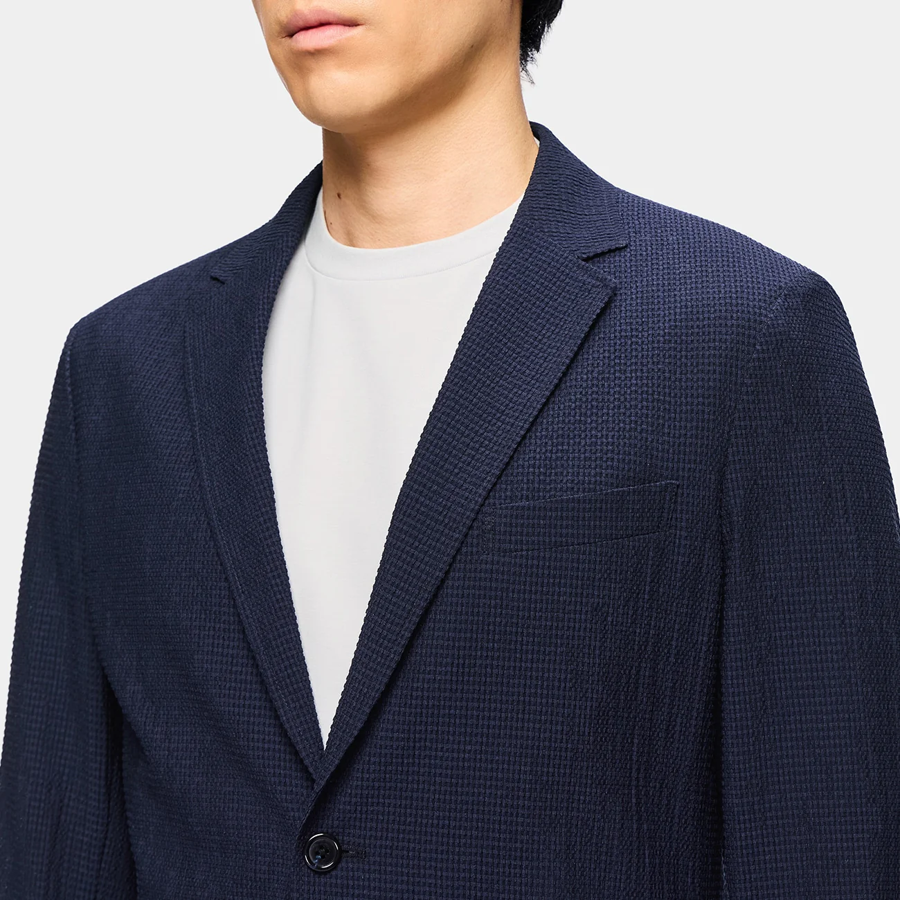 Pajama SUITS SUPER Aircool Tricot Seersucker Jacket - Navy - Image 5