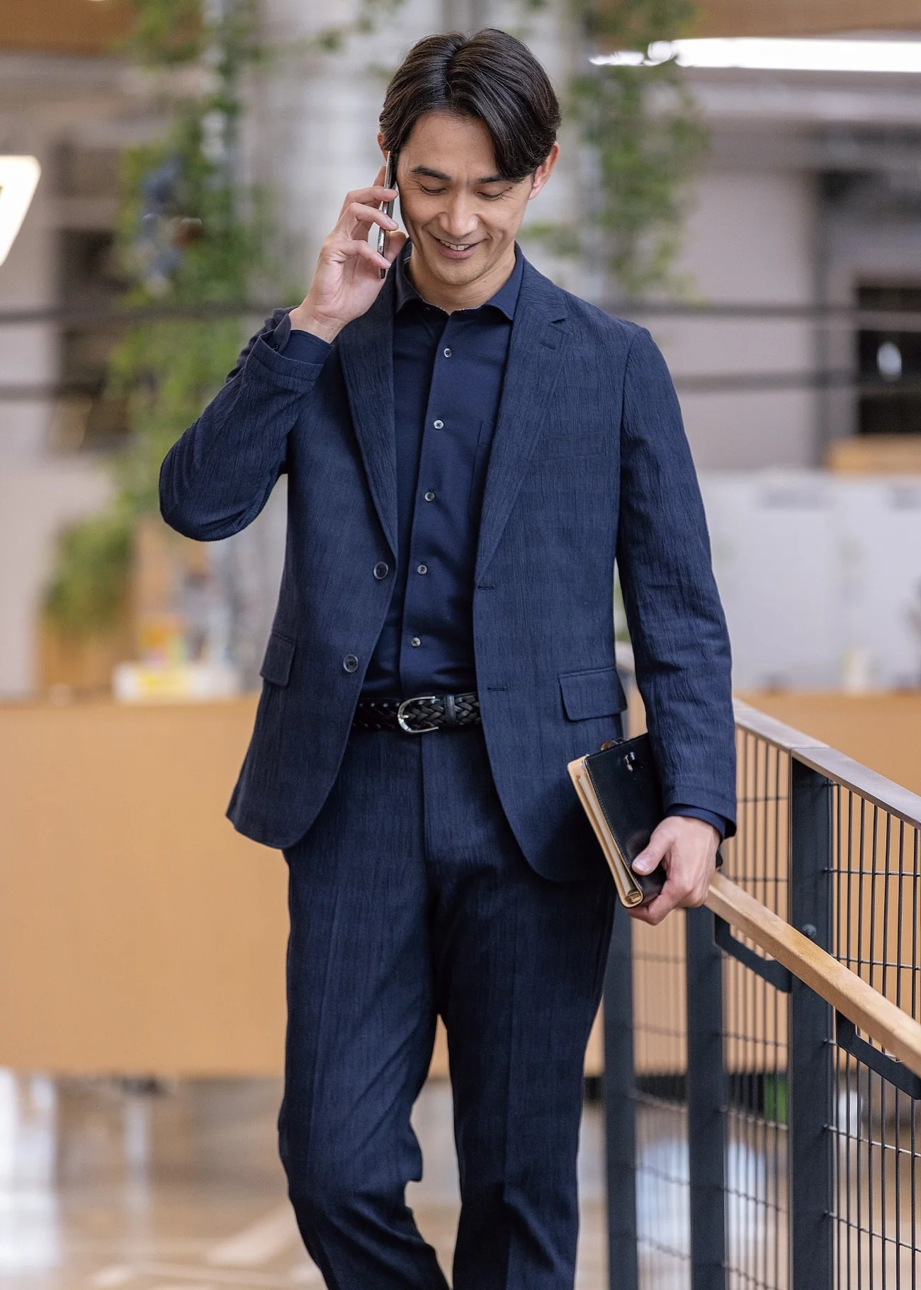 Pajama SUITS Premium SUPER Aircool Washable Stretch Crepe Jacket - Navy - Image 2