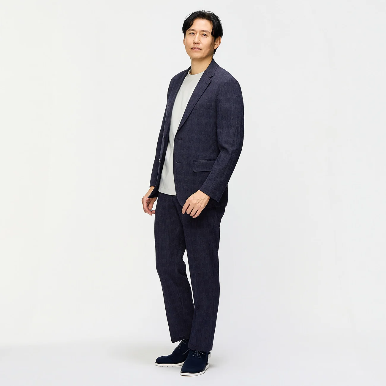 Pajama SUITS Premium SUPER Aircool Washable Stretch Crepe Jacket - Navy - Image 4