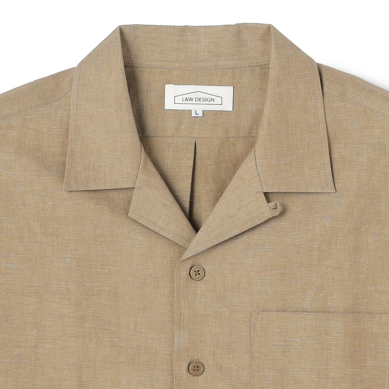 Linen Cotton Open Collar Shirt - Image 5