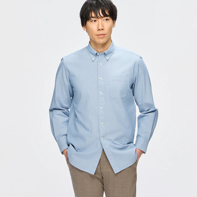 Business Casual Denim-Like Button-Down Shirt - Image 12
