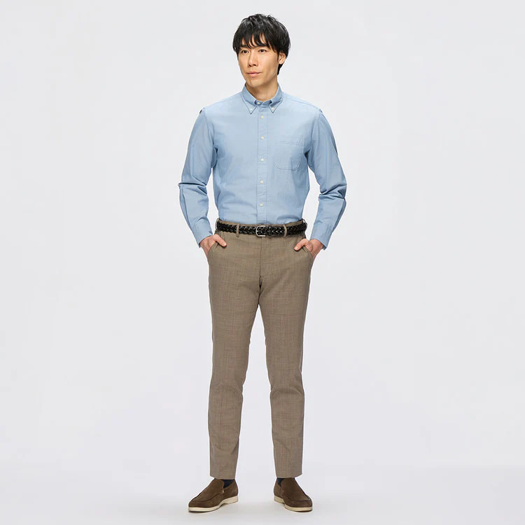 Business Casual Denim-Like Button-Down Shirt - Image 15