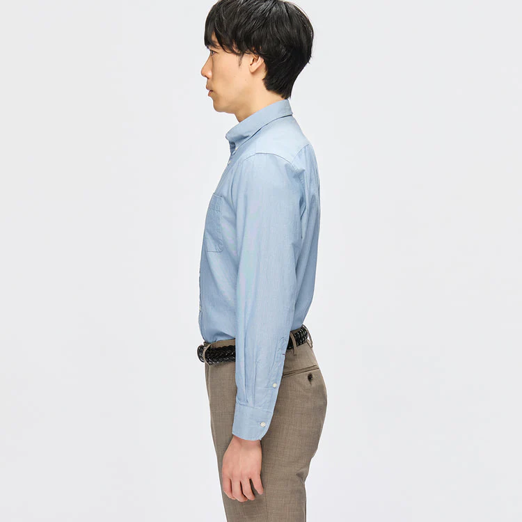 Business Casual Denim-Like Button-Down Shirt - Image 21