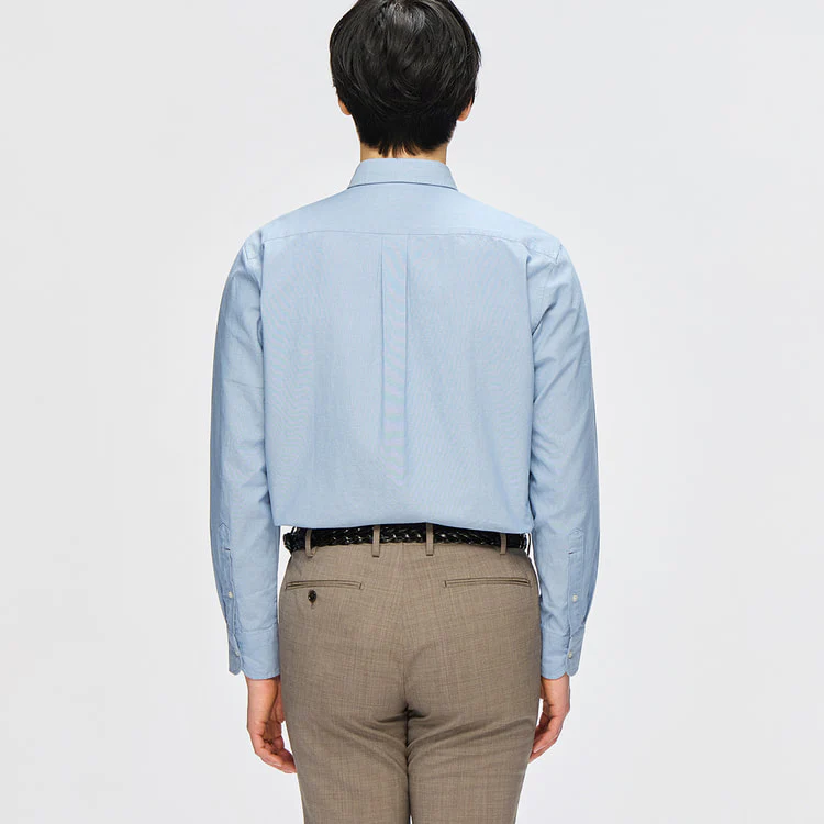 Business Casual Denim-Like Button-Down Shirt - Image 23