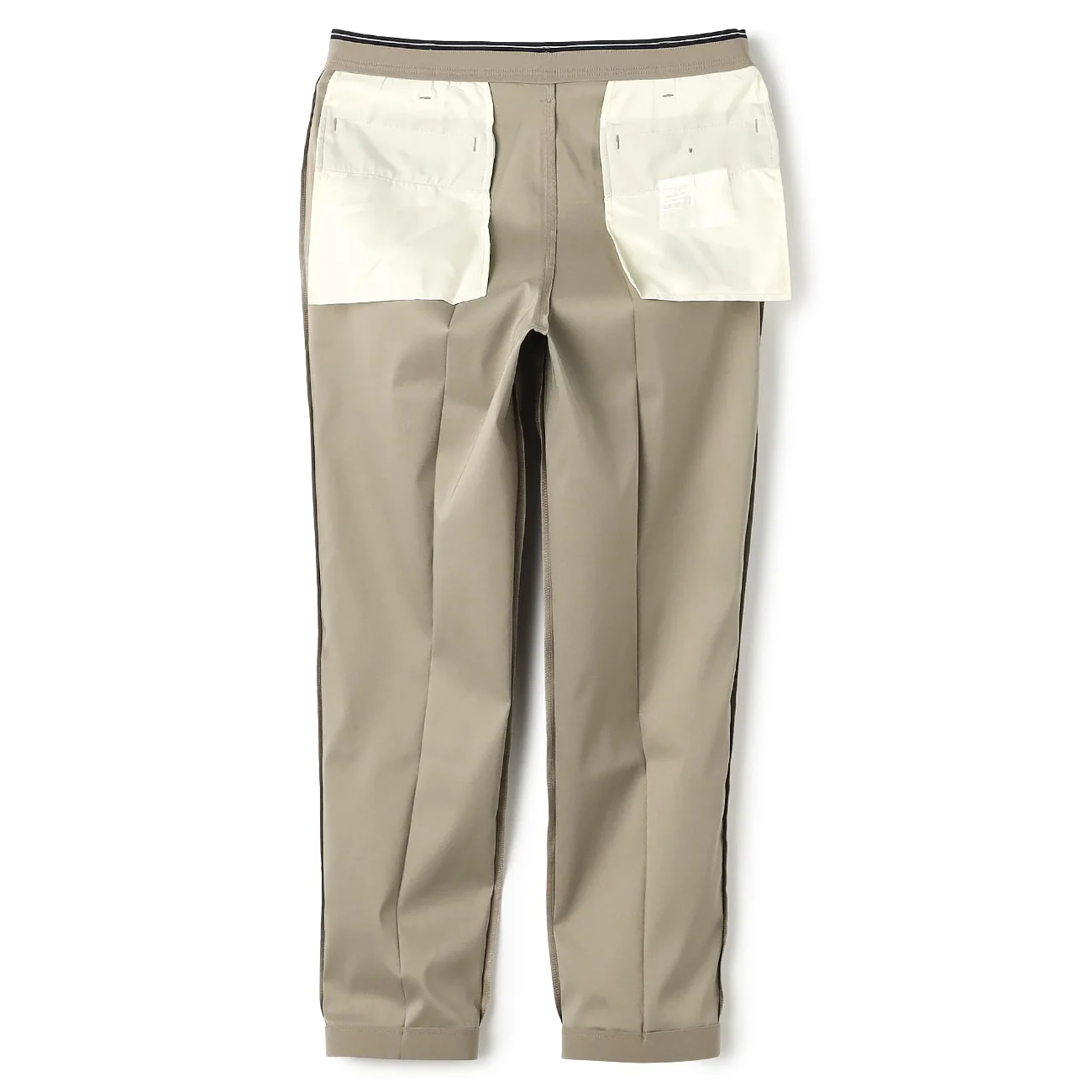 Adjustable Hem Stretch Tapered Plain Pants - Image 15