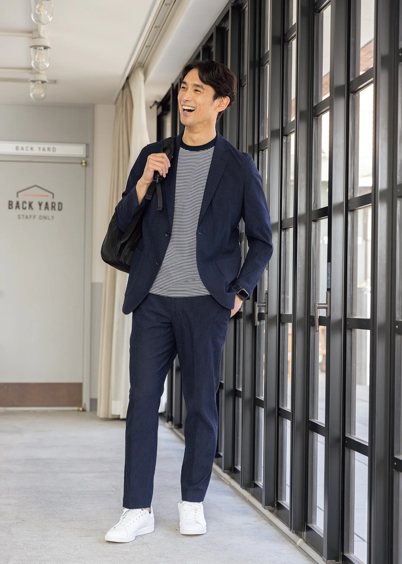 Pajama Suits Aircool Tricot Seersucker Pants - Navy - Image 2
