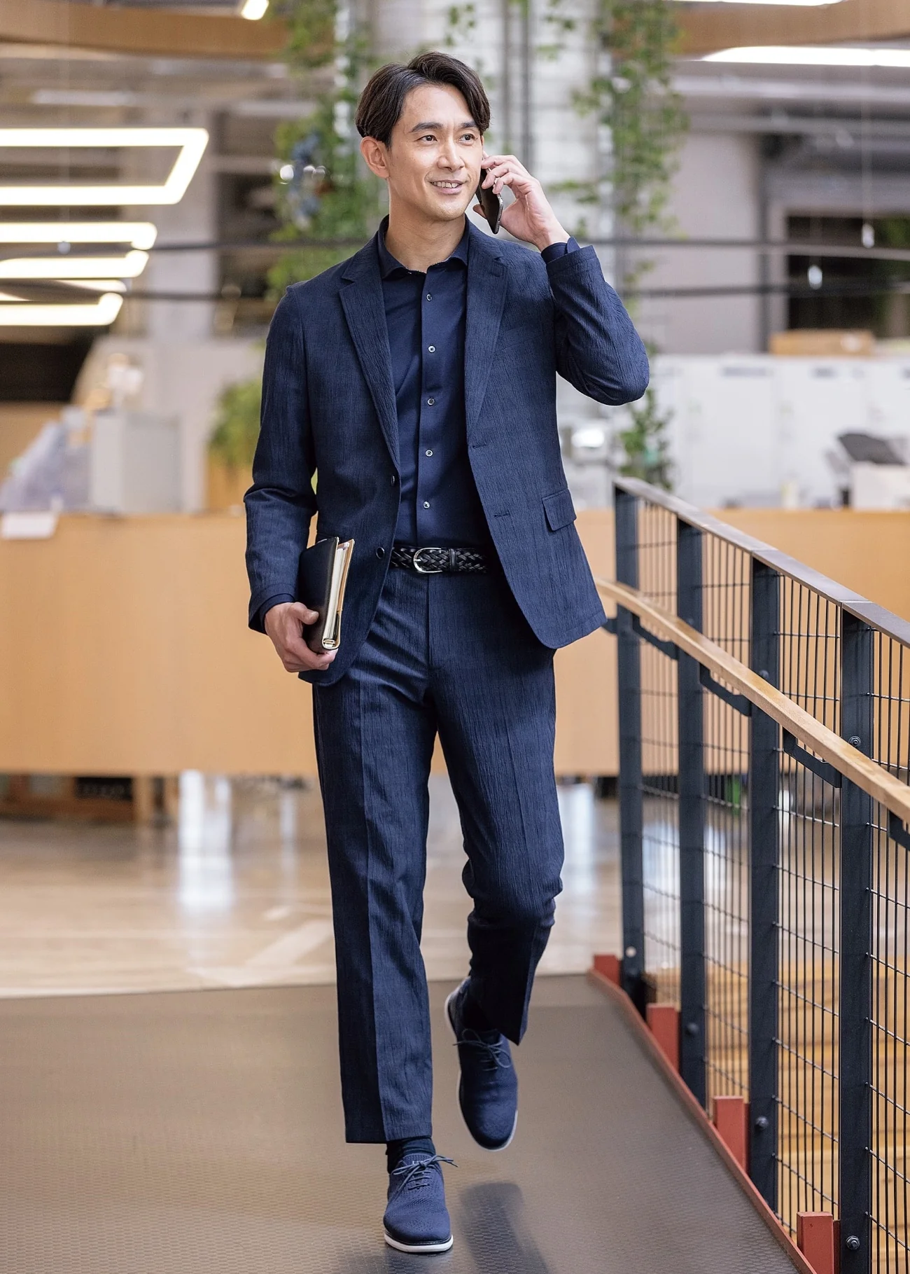 Pajama SUITS Premium SUPER Aircool Washable Stretch Crepe Pants - Navy - Image 2
