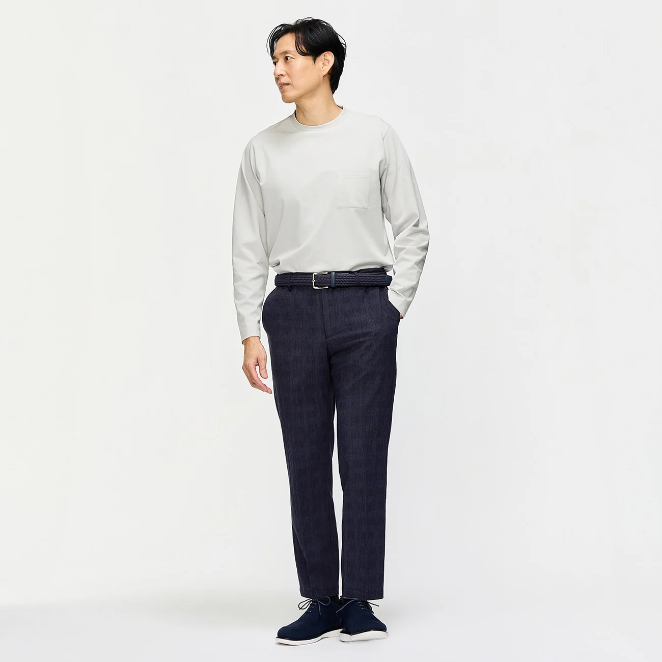Pajama SUITS Premium SUPER Aircool Washable Stretch Crepe Pants - Navy - Image 4