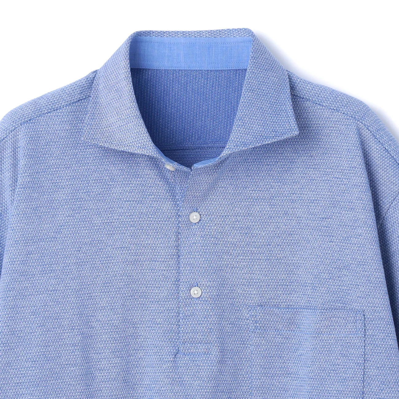 SUPER Aircool Non-Iron Stretch Sashiko Spread Collar Polo Shirt - Image 8