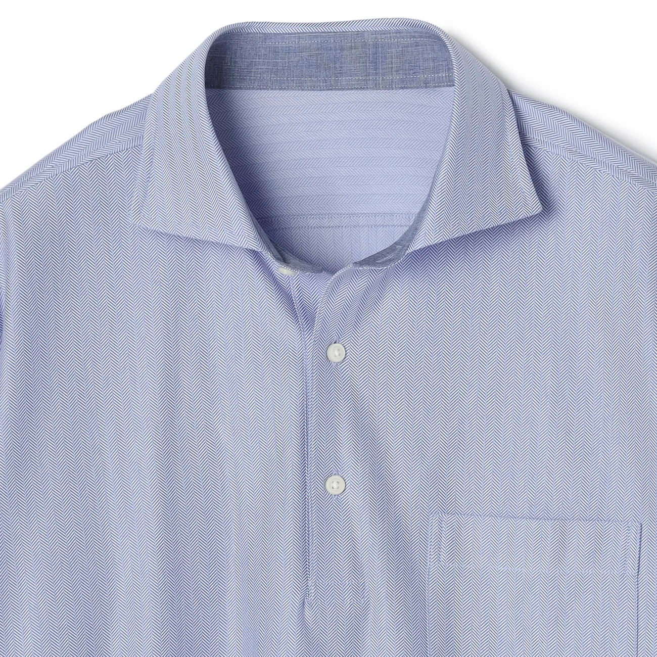 SUPER Aircool Non-Iron Stretch Herringbone Spread Collar Polo Shirt - Image 11