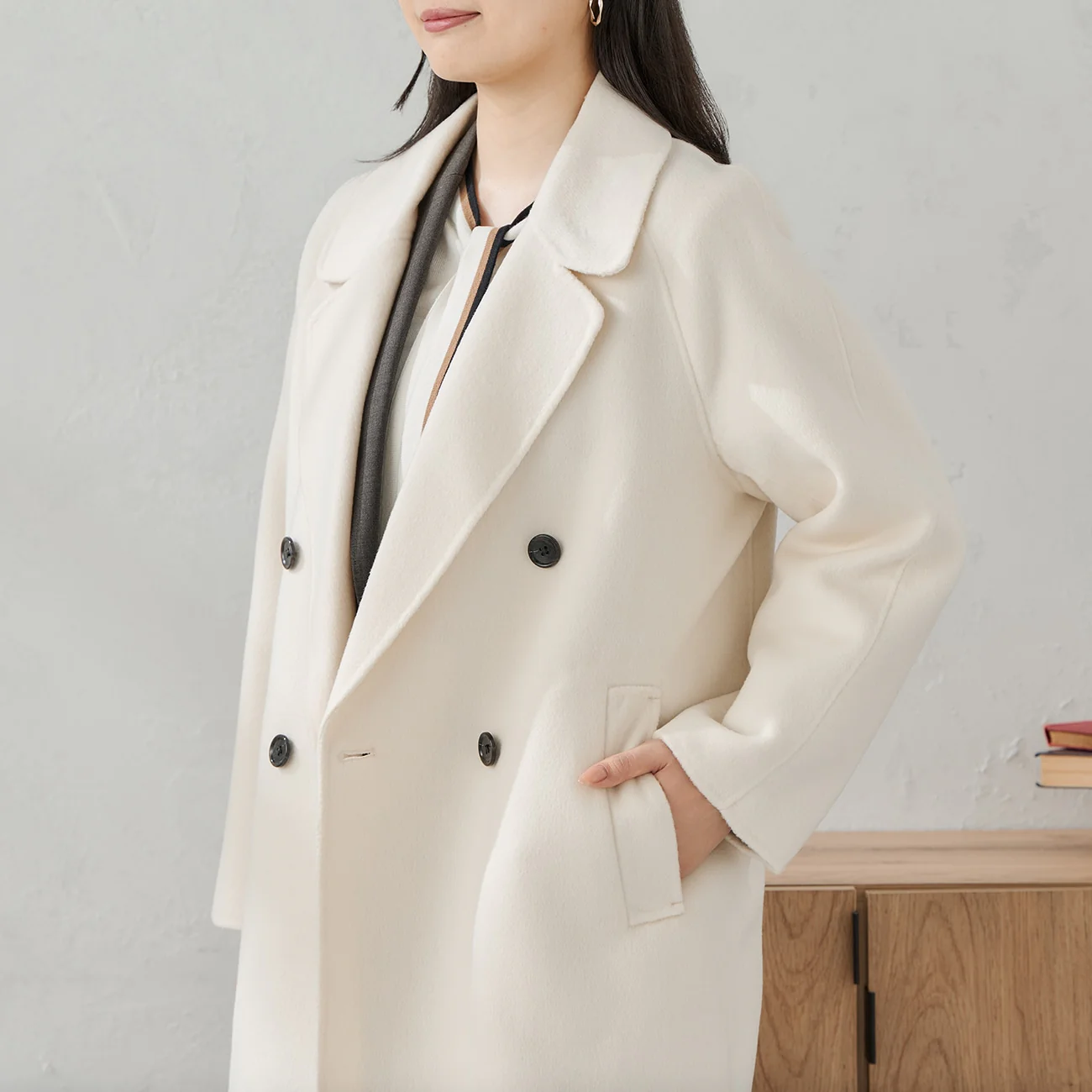 Double-Face Wool Blend Coat - Image 17