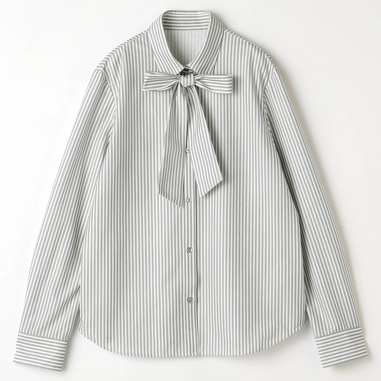 Non-Iron Bow Tie Stripe Shirt - Gray - Image 11
