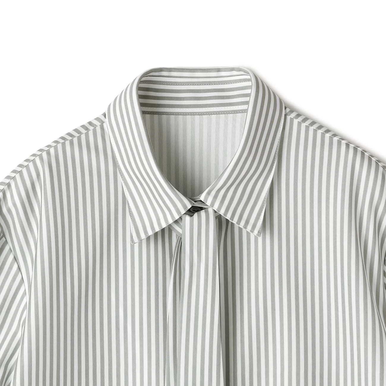 Non-Iron Bow Tie Stripe Shirt - Gray - Image 13