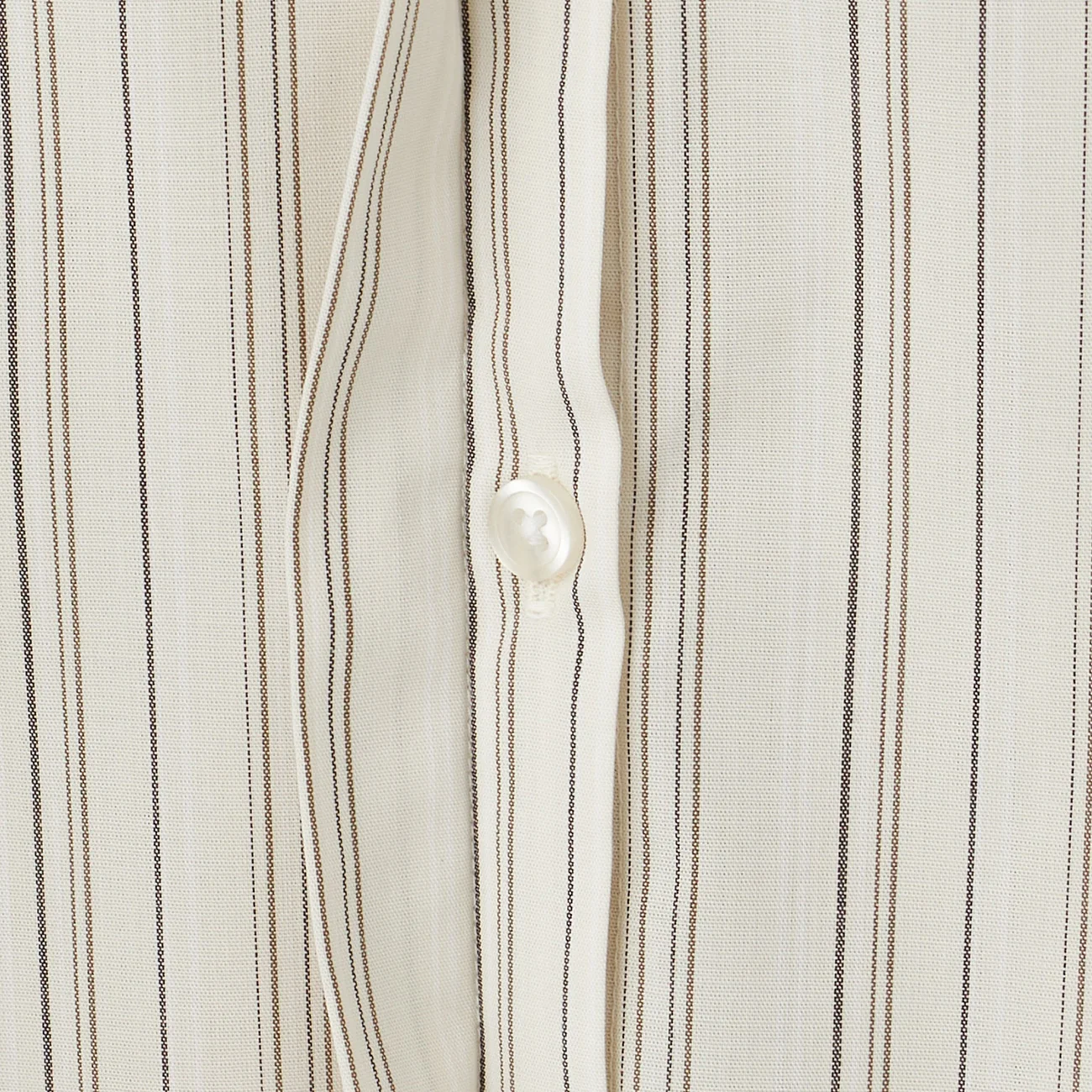Women's Bamboo Rayon Striped Short Sleeve Band Collar Shirt - Beige - Image 9